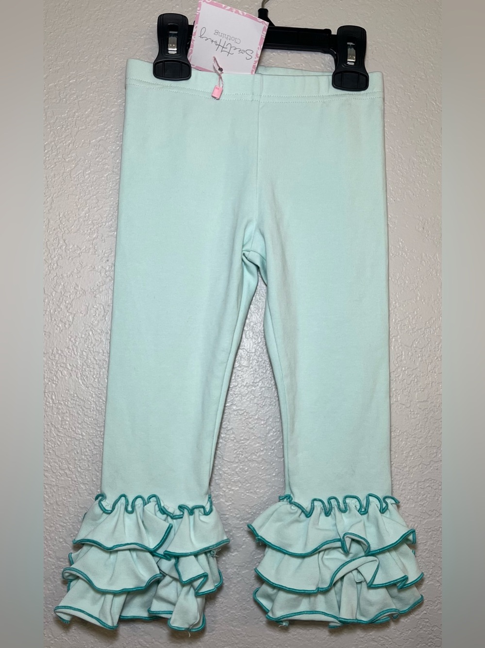 SweetHoney Clothing Triple Ruffle Leggings NWT Size 3T Aqua Mint